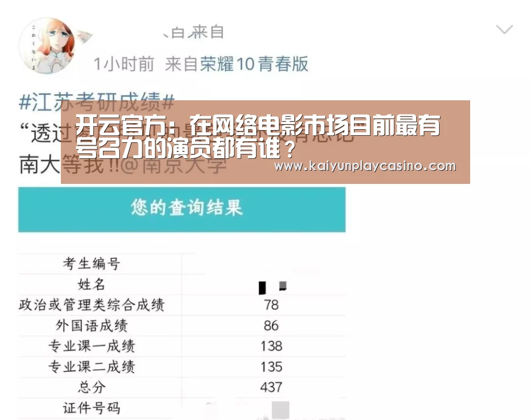开云官方:在网络电影市场目前最有号召力的演员都有谁?(图1) 开云体育